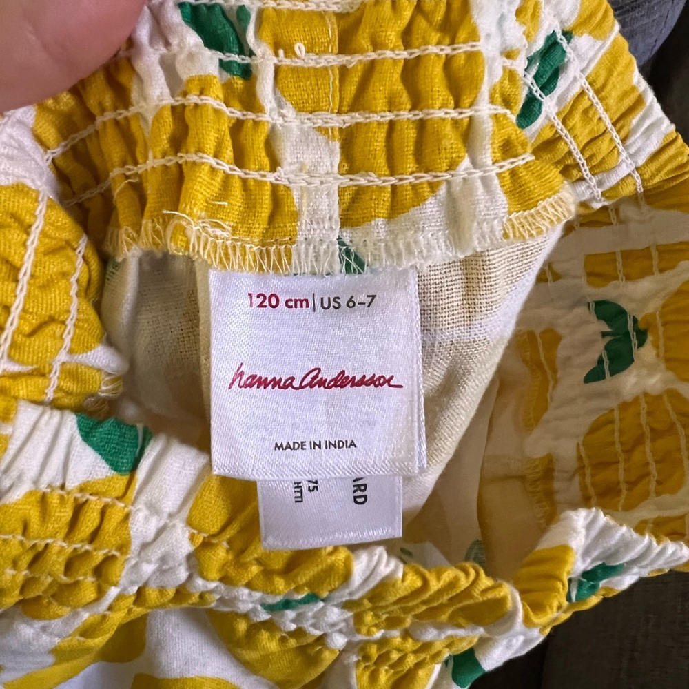 Hanna Andersson Yellow and Green Smocked Dress
